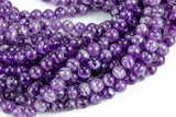 Natural AMETHYST Chevron Beads Gemstone Beads AA+ Grade - Round 6mm, 8mm, 10mm-Full Strand 15.5 inch Strand Smooth