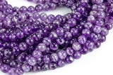 Natural AMETHYST Chevron Beads Gemstone Beads AA+ Grade - Round 6mm, 8mm, 10mm-Full Strand 15.5 inch Strand Smooth