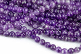 Natural AMETHYST Chevron Beads Gemstone Beads AA+ Grade - Round 6mm, 8mm, 10mm-Full Strand 15.5 inch Strand Smooth