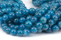 Natural Apatite Round sizes 4mm, 6mm, 8mm, 10mm, 12mm, 14mm- Full 15.5 Inch strand AAA Quality Smooth Gemstone Beads