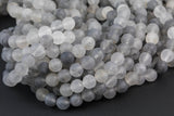 Natural Matte Cloudy Quartz Beads High Quality in Matte Round, 6mm, 8mm, 10mm, 12mm -Full Strand 15.5 inch Strand- Gemstone Beads