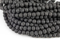 Natural Lava Rocks Diffuser Oil Round Beads - Lava Beads for Essential Oil - A Qual Full 15.5" Strand 4mm 6mm 8mm 10mm 12mm 14mm -Wholesale