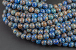 Gorgeous Blue Flower Agate, High Quality in Smooth Round- 4mm, 6mm, 8mm, 10mm, 12mm 14mm -Full Strand 15.5 inch Strand