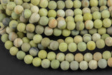 Natural Lemon Jasper Matte round sizes, 4mm, 6mm, 8mm, 10mm, 12mm - In Full 15.5 inch Strand Gemstone Beads