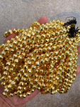 Gold Hematite Faceted Round - Thick Real Silver Coating - 6mm, 8mm, 10mm- Full 15.5 Inch Strand - High quality silver plating