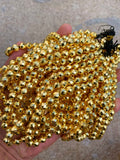 Gold Hematite Faceted Round - Thick Real Silver Coating - 6mm, 8mm, 10mm- Full 15.5 Inch Strand - High quality silver plating