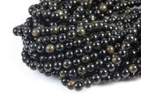 Natural Golden Obsidian Smooth Beads 4mm 6mm 8mm 10mm AAA High Quality 15.5" Strand Gemstone Beads