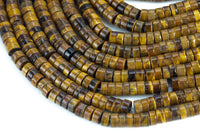 Tiger Eye Heishi Discs Beads 2x4mm 3x6mm 7" Strand