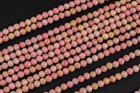 Natural Rhodonite Beads Grade AAA Faceted Round 4mm AAA Quality Gemstone Beads