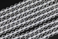 Natural Clear Quartz, High Quality in Faceted Round, 6mm, 8mm, 10mm, 12mm, 14mm. AAA Quality Gemstone Beads