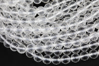 Natural Clear Quartz, High Quality in Faceted Round, 6mm, 8mm, 10mm, 12mm, 14mm. AAA Quality Gemstone Beads