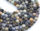 Natural Dendrite Opal Beads - Diamond Cut Faceted Round - 6mm 8mm 10mm or 12mm - Full 15.5" 15.5 inch strands Gemstone Beads