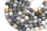 Natural Dendritic Opal Matte round sizes, 4mm, 6mm, 8mm, 10mm, 12mm - In Full 15.5 inch Strand- AA Quality Smooth Gemstone Beads