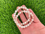 Peach Silverite 8 mm Stretchy String Bracelet Bracelet Crystal Bracelet