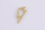 1 pc 11x22mm Lightning Gold Micro Pave Spring Buckle Metal Snap Clasp Spring gate ring, Snap Clasp