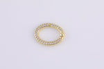 1 pc 13x17mm Oval Round Gold Micro Pave Spring Buckle Metal Snap Clasp Spring gate ring, Trigger Round Ring, Snap Clasp