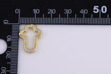 1 pc 15x19mm Cross Gold Micro Pave Spring Buckle Metal Snap Clasp Spring gate ring, Trigger Round Ring, Snap Clasp