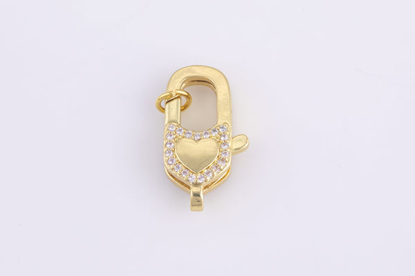 1 pc- 14k Gold Fill Lobster claw clasp for Bracelet Necklace Buckle Micro paved ,CZ Cubic Clasp Fastener- 10x20mm