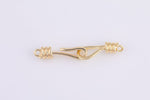4 sets 5x18mm 14K Gold S Hook Clasp for Bracelet Necklace Jewelry Making Supply- 4 sets per order