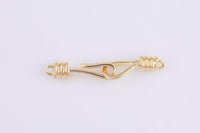 4 sets 5x18mm 14K Gold S Hook Clasp for Bracelet Necklace Jewelry Making Supply- 4 sets per order