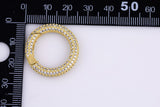 1 pc 18mm Gold Micro Pave Spring Buckle Metal Snap Clasp Spring gate ring, Trigger Round Ring, Push Snap Hook for Jewelry Fashion Supply