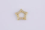 1 pc 16mm Star Gold Micro Pave Spring Buckle Metal Snap Clasp Spring gate ring, Trigger Round Ring, Snap Clasp