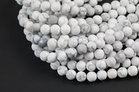 Natural White Howlite Beads Matte White Howlite 4mm 6mm 8mm 10mm 12mm - Wholesale Bulk Pricing- Full 15.5 Inch AAA Quality AAA Quality