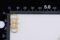 1 pc 14k Gold Clasp clicker Cross Clasp, 10x25mm, double Clicker ends, Bracelet Necklace Clicker Connector