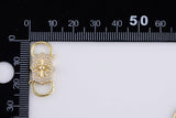 1 pc 14k Gold Clasp clicker Cross Clasp, 10x25mm, double Clicker ends, Bracelet Necklace Clicker Connector