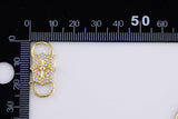 1 pc 14k Gold Clasp clicker Cross Clasp, 10x25mm, double Clicker ends, Bracelet Necklace Clicker Connector
