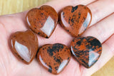 1 Pc Mahogany Jasper Heart Hearts Healing Stone - Size approximately 30x30mm / 1" x 1" - Natural Gemstone Hearts