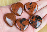 1 Pc Mahogany Jasper Heart Hearts Healing Stone - Size approximately 30x30mm / 1" x 1" - Natural Gemstone Hearts