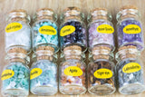 10pc Gemstone Crystal Bottles Mix - Stone Crystals Bottle Set - Gemstone Chips - Crystal Gemstone Bottle - gemstone crystal chips vials