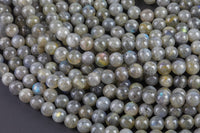 Natural Blue Labradorite 4mm 6mm 8mm 10mm 12mm Round Beads Round Labradorite Beads 15.5" Smooth