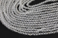 Natural Clear Quartz, High Quality in Faceted Round 4mm AAA Quality Gemstone Beads