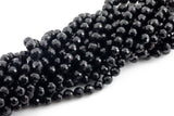 Natural Faceted Black Tourmaline A Grade High Quality in Faceted Round-Full Strand, 4mm, 6mm, 8mm, 12mm - Wholesale Beads Gemstone Beads