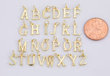 Dainty 14k Gold Personalized Initial Charm Initial Pendant, Letter Charm, Minimalist Alphabet Letter Charm, Add On Charm