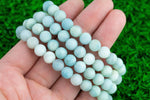 1 Pc Bracelet Aquamarine Bracelets 8mm Stackable Round Natural Gemstone Crystal Bracelets - Handmade - 7.5" Bracelet Crystal Bracelet