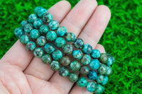 Bracelet Natural Burmese Turquoise Bracelets 8mm Stackable Round Natural Gemstone Crystal Bracelets - Handmade - 7.5" Bracelet