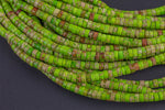 Lime Sea Sediment Jasper Heishi Discs Beads 2x4mm 3x6mm 15.5" Strand