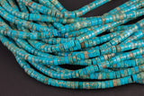 Blue Sea Sediment Jasper Heishi Discs Beads 2x4mm 3x6mm 15.5" Strand
