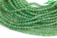 Natural Green Aventurine Beads, High Quality Diamond cut in Faceted Round- 4mm- in Full 15.5 Inch strand Gemstone Beads