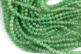 Natural Green Aventurine Beads, High Quality Diamond cut in Faceted Round- 4mm- in Full 15.5 Inch strand Gemstone Beads