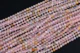 Natural Morganite Beryl Beads Full Strands-15.5 inches- 2mm 3mm- Nice Size Hole- Diamond Cutting -Nice and Sparkly-Faceted Round