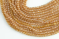 Natural Mystic Champagne Tan Agate, Faceted Round sizes 4mm- Full 16 inch strand Gemstone Beads