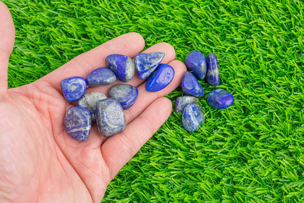 1 pc Natural Lapis Lazuli Medium Tumbled Stone- .5 inch-1.25 inch