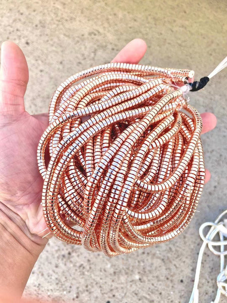 Rose Gold- Barrel Heishi- Hematite Strands- 4mm and 6mm