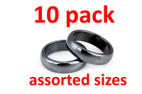 Pack of 10 Domed Hematite Rings Hematite Ring Negative Energy Rings Wholesale Bulk Mix