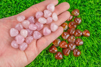 1 Pc Pink Cats Eye Heart Shaped Healing Stones Gemstone Hearts Healing Stones-15mm- .5 inches