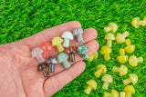1 Pc Assorted Gemstone Small Fairy Standing Mushroom-20mm- .5- .75 inches